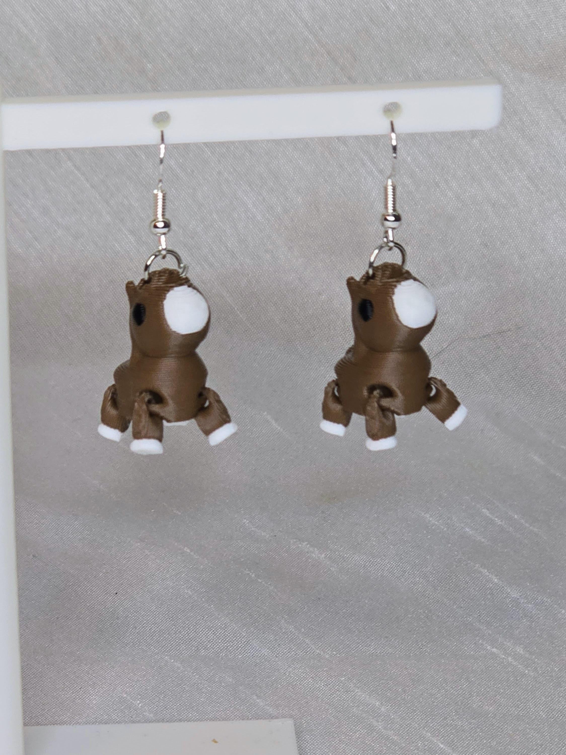 Cute Chestnut Horse Earrings