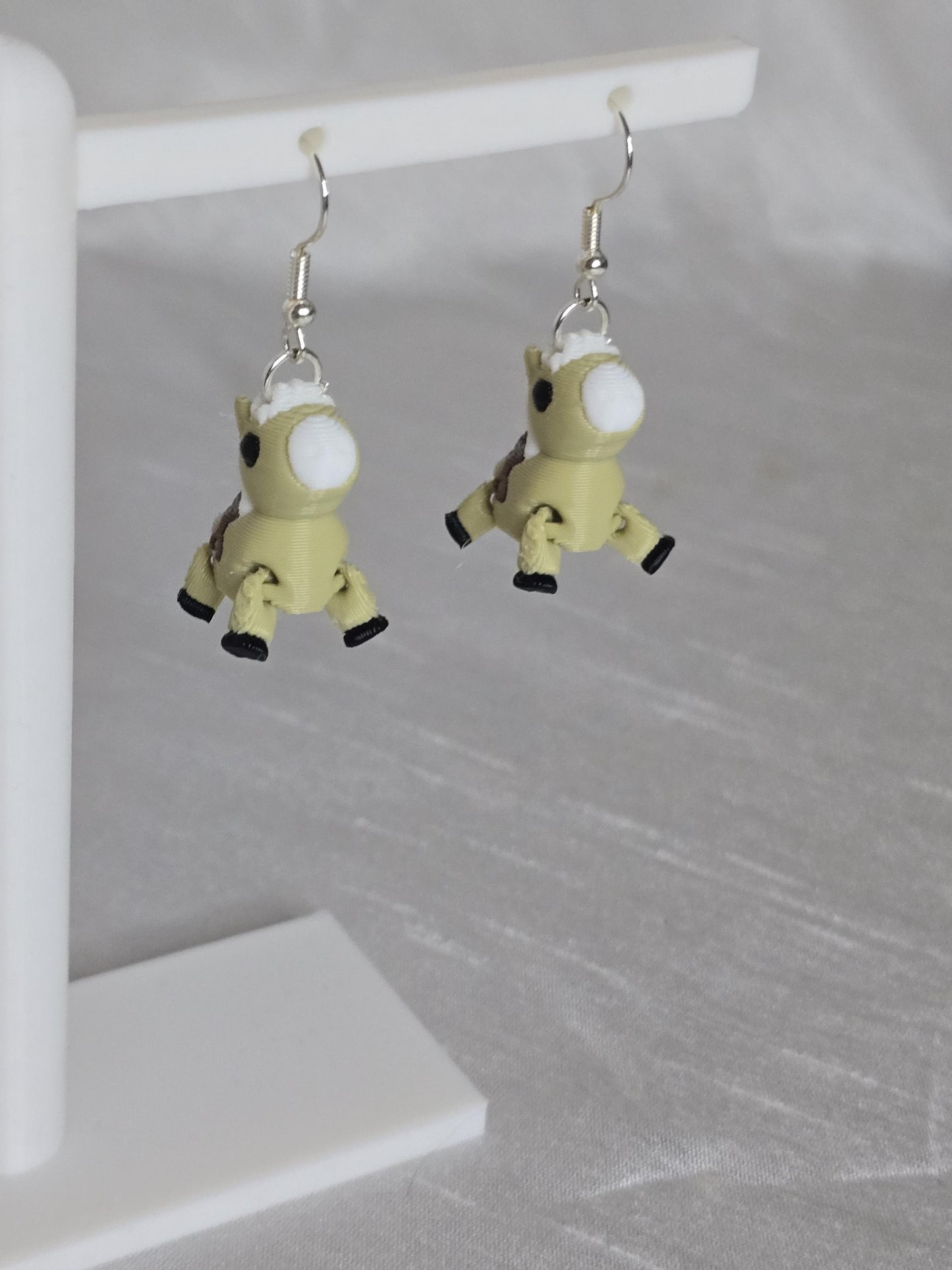 Cute Palomino with Saddle Horse Earrings