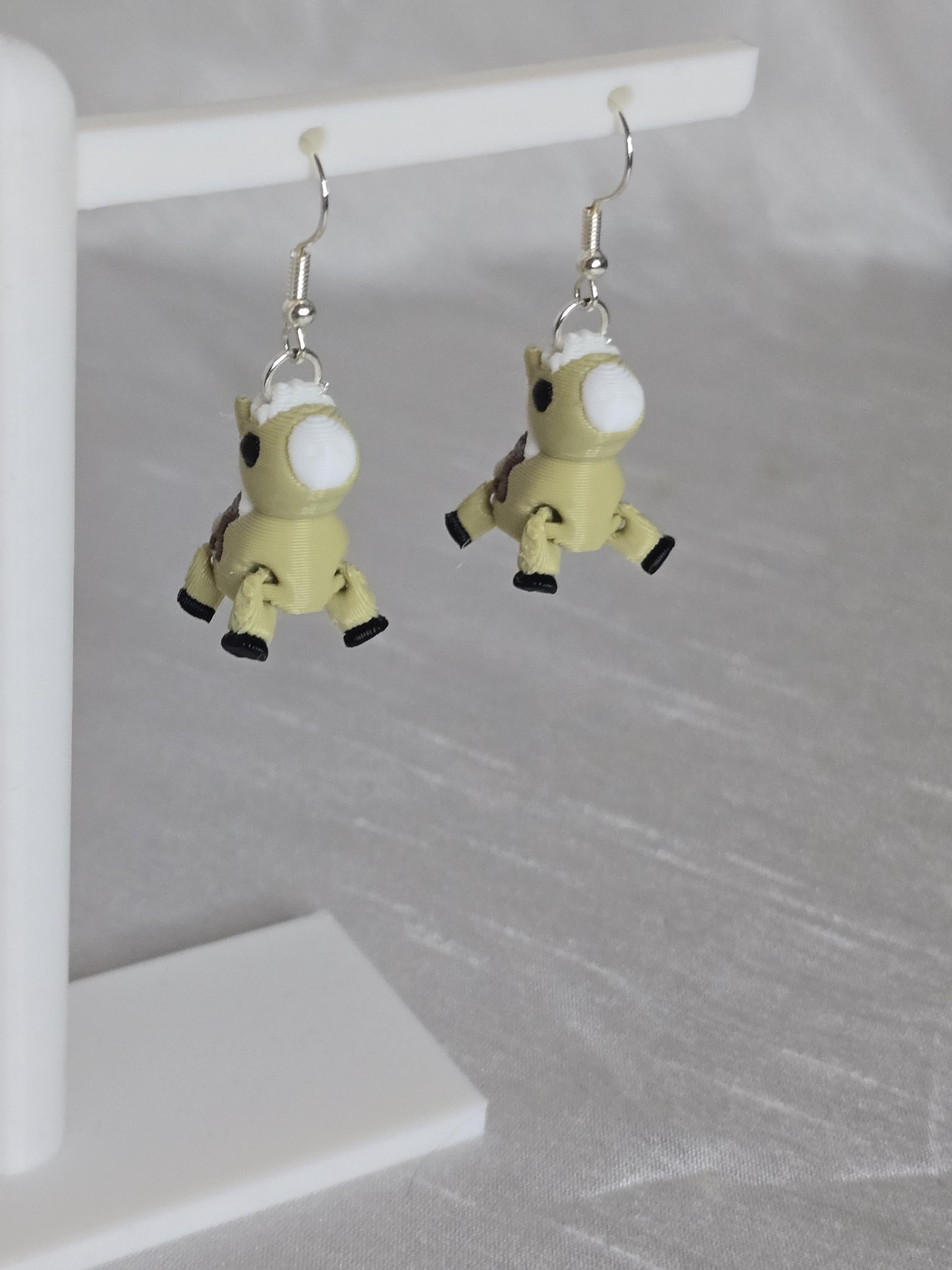 Cute Palomino with Saddle Horse Earrings