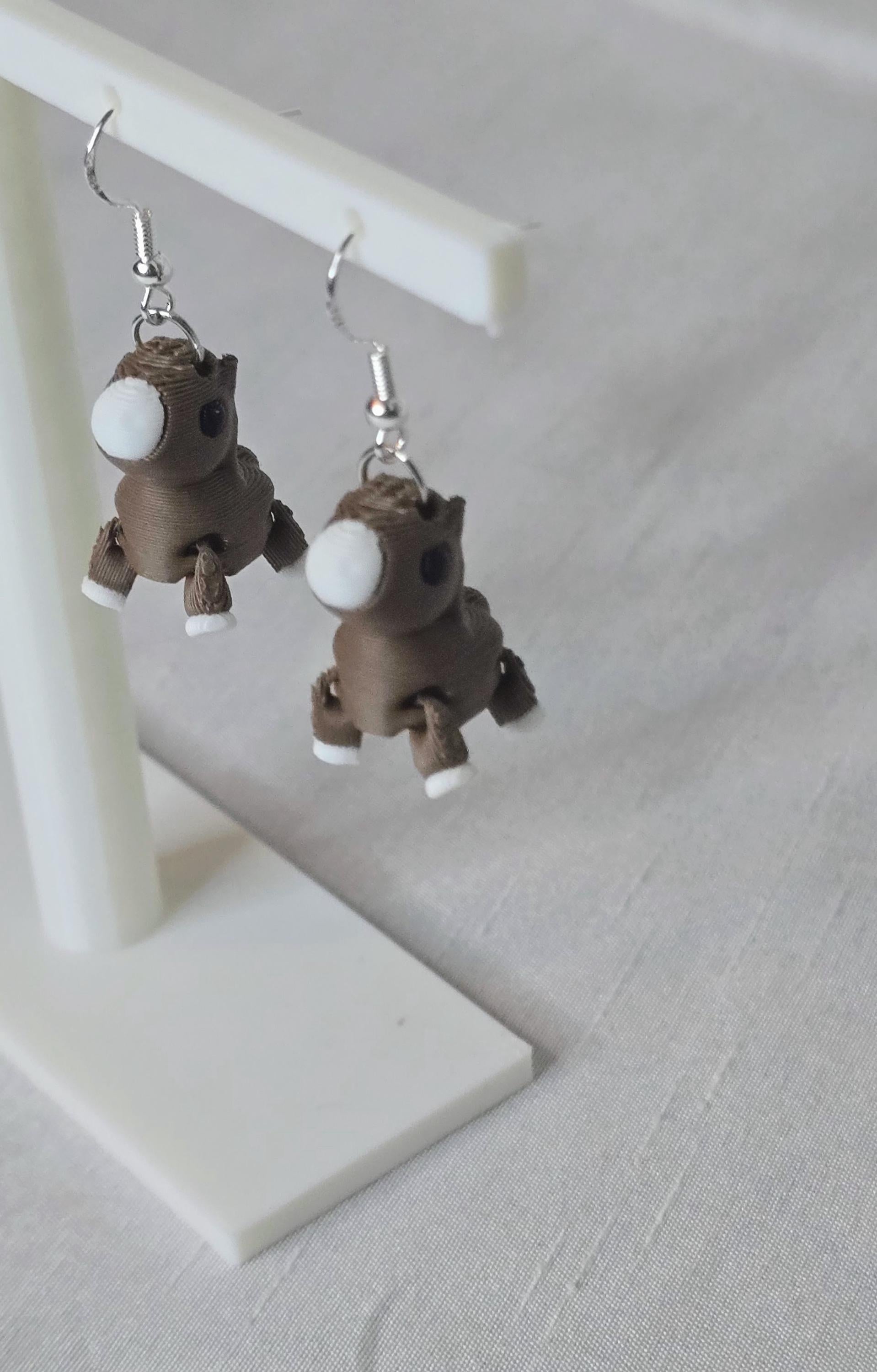 Cute Chestnut Horse Earrings