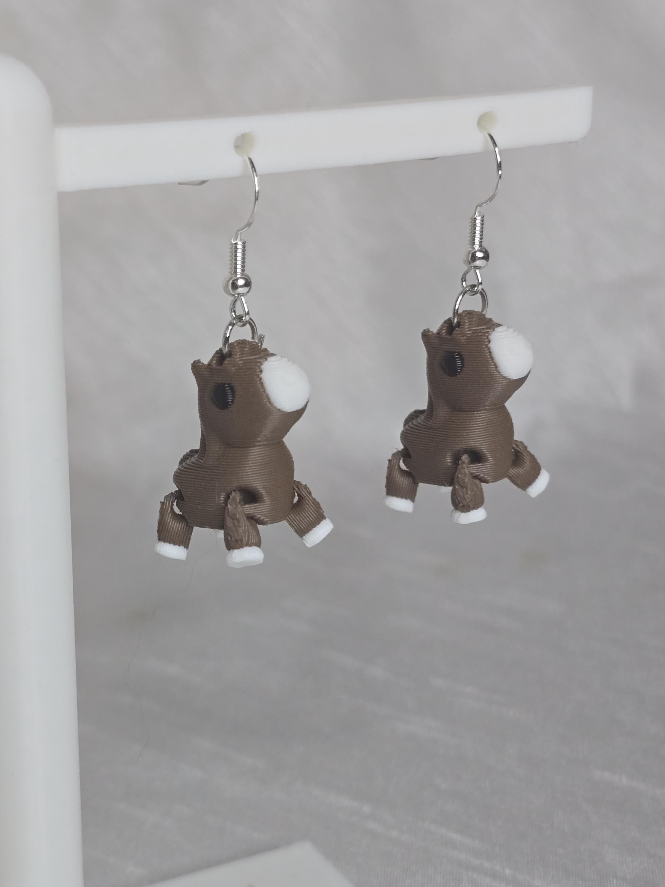 Cute Chestnut Horse Earrings