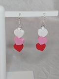 Connected Three Hearts Earrings