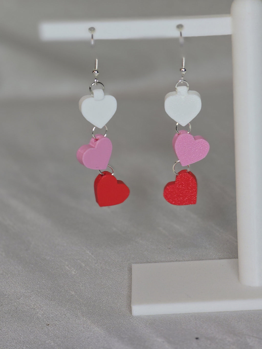 Linked Three Hearts Earrings
