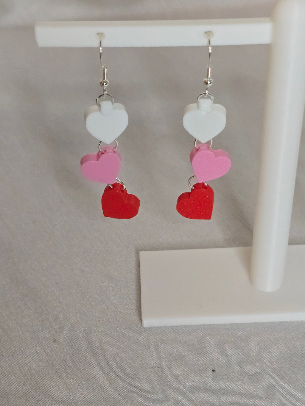 Linked Three Hearts Earrings