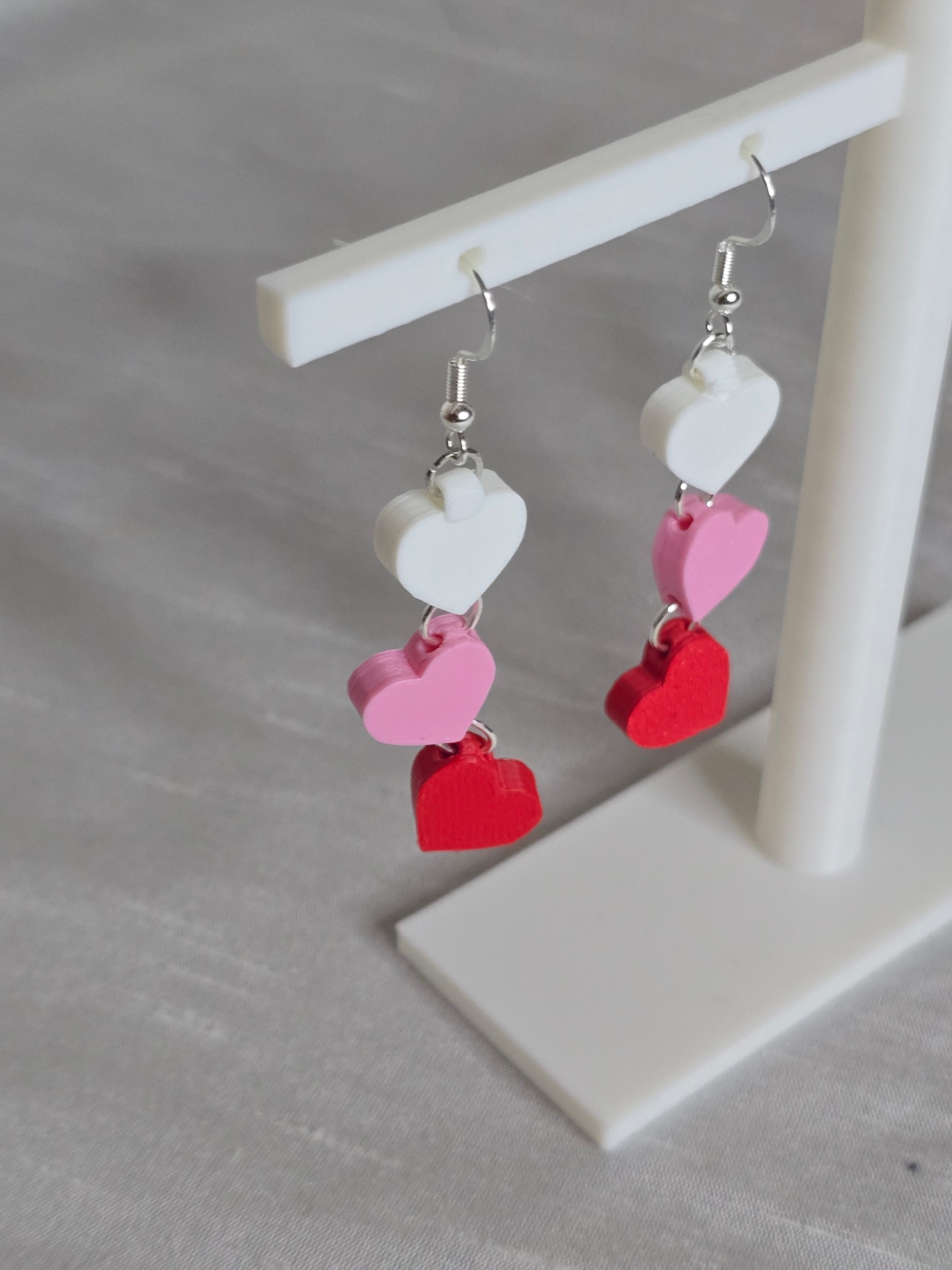 Linked Three Hearts Earrings