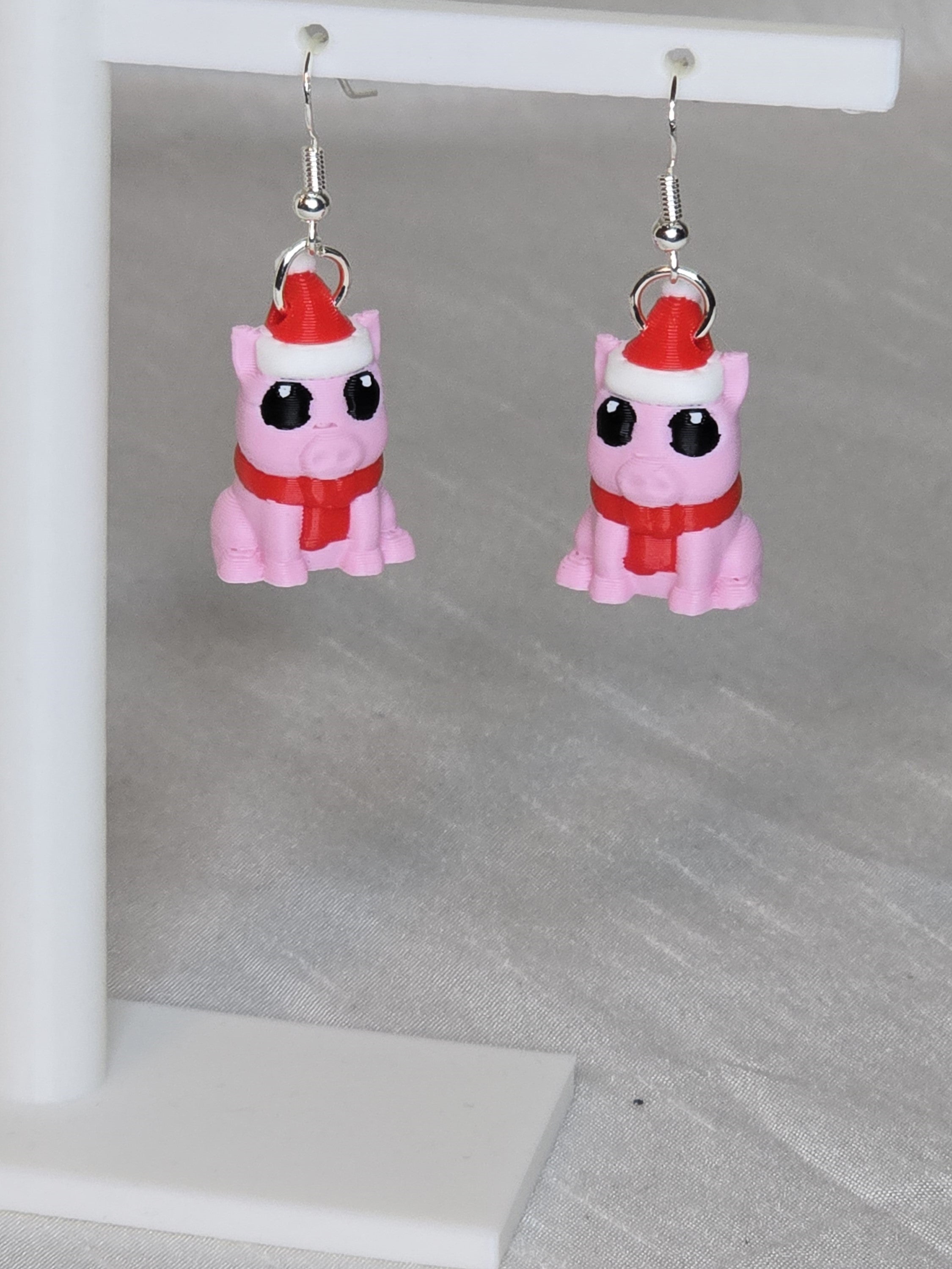 Winter Pig Earrings