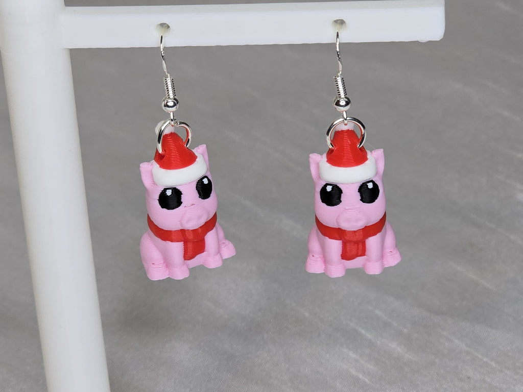 Winter Pig Earrings
