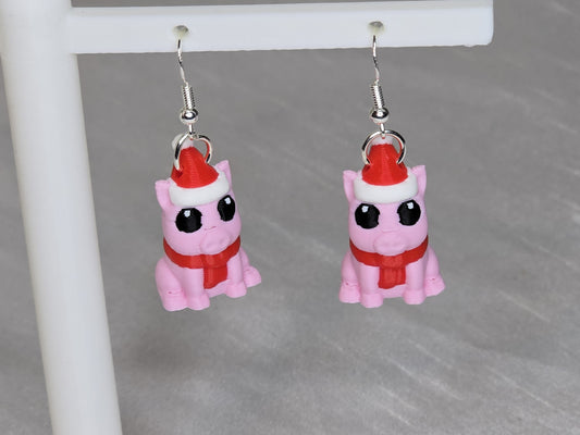 Winter Pig Earrings