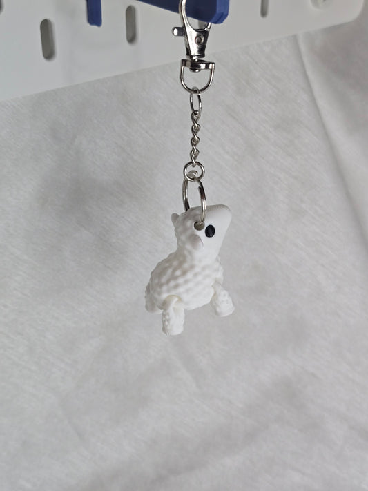 White Lamb Keychain/Zipper Pull