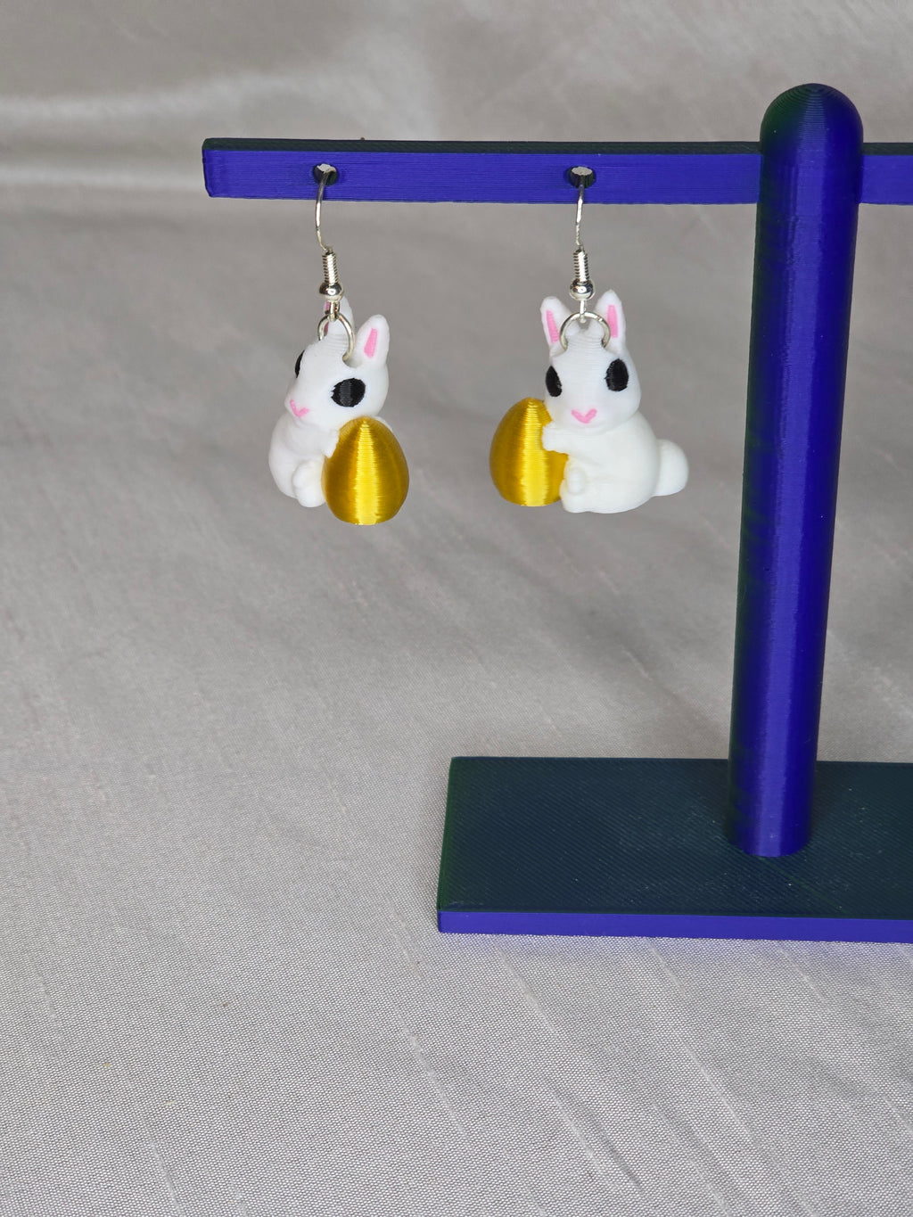 Bunny with Easter Egg Dangle Earrings