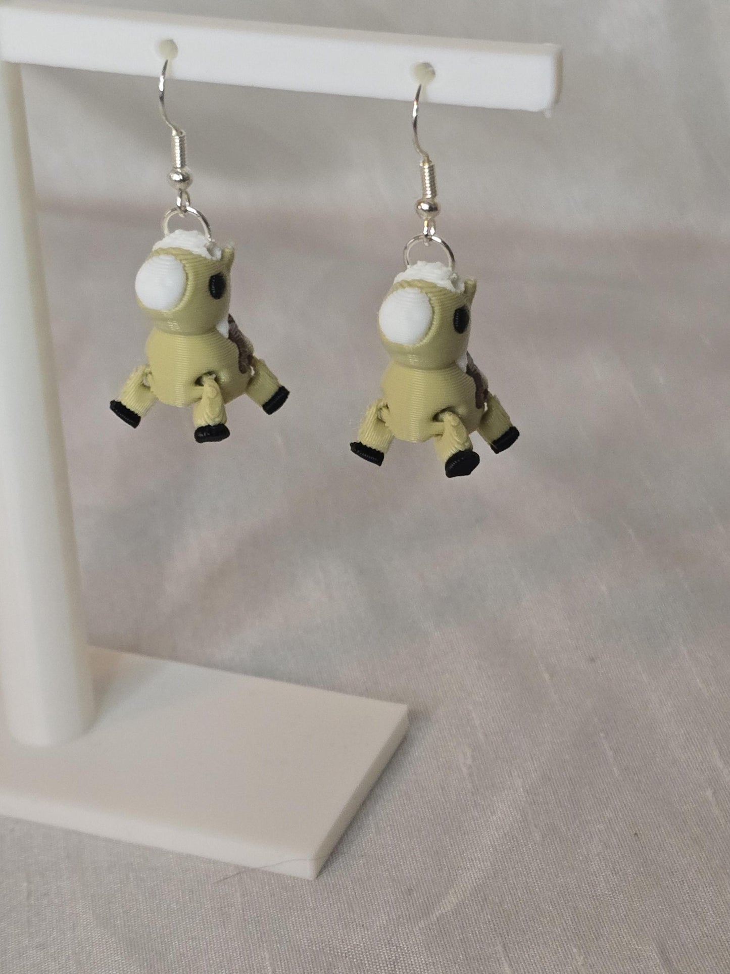Cute Palomino with Saddle Horse Earrings