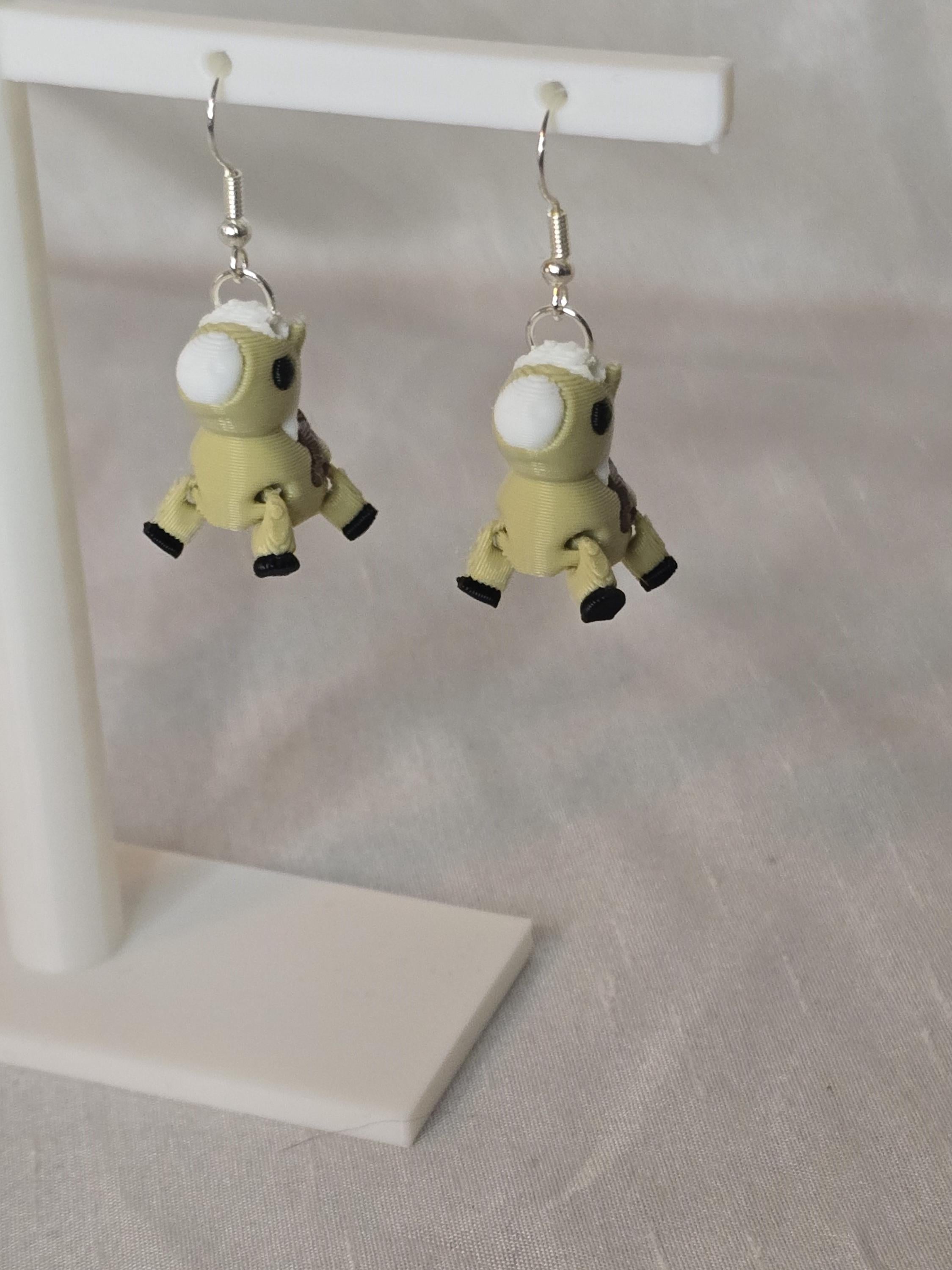 Cute Palomino with Saddle Horse Earrings